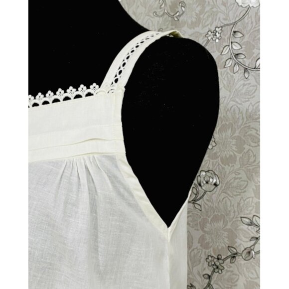 Victorian Cotton Nightgown – Strappy Sleeveless SoieRose SR-1180 – Vintage - Picture 4 of 7